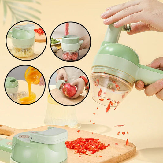 4 In 1 Handheld Electric Vegetable Cutter Set（50% OFF）